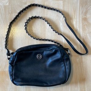 Bebe Genuine Leather Crossbody Bag - Black
